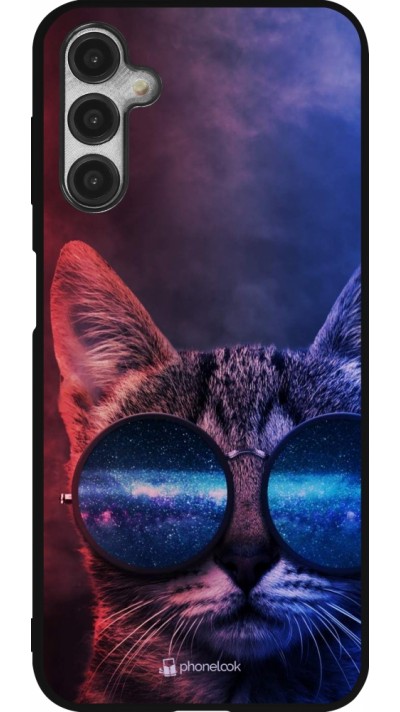 Coque Samsung Galaxy A14 5G - Silicone rigide noir Red Blue Cat Glasses