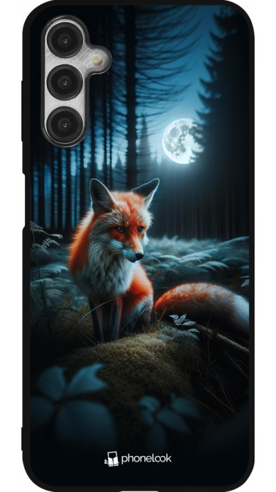 Samsung Galaxy A14 5G Case Hülle - Silikon schwarz Fuchs Mond Wald