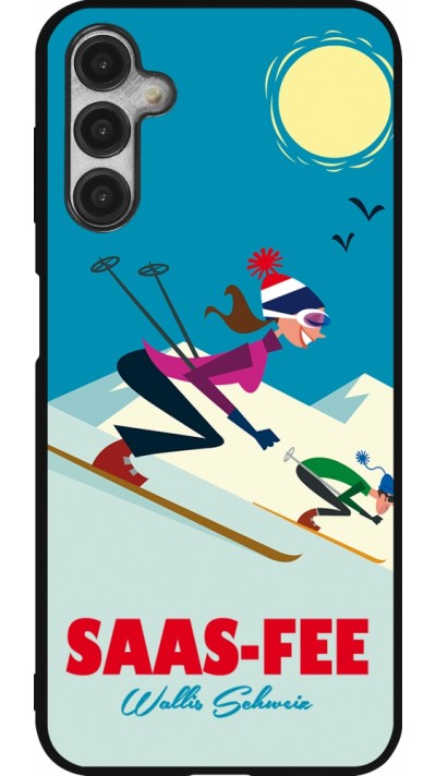 Coque Samsung Galaxy A14 5G - Silicone rigide noir Saas-Fee Ski Downhill