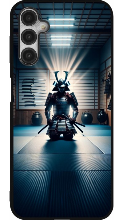 Coque Samsung Galaxy A14 5G - Silicone rigide noir Samouraï en prière