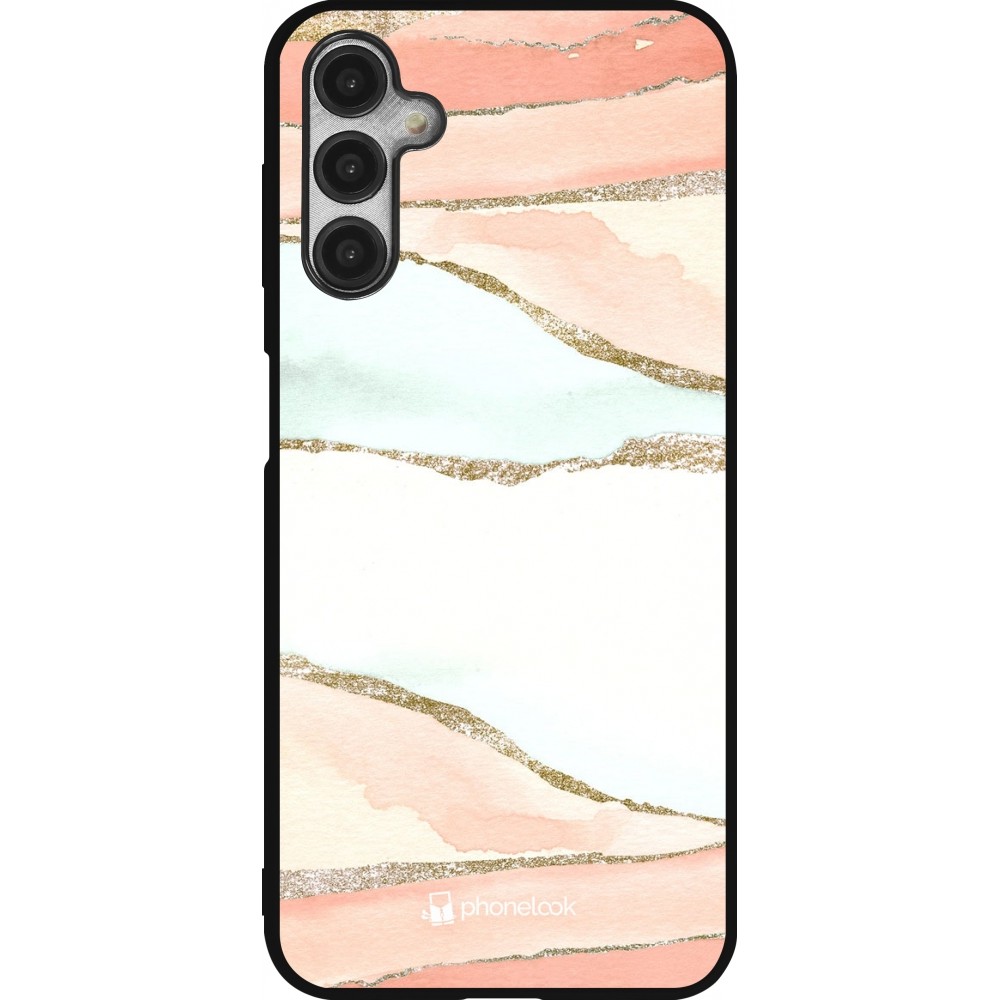 Samsung Galaxy A14 5G Case Hülle - Silikon schwarz Shimmering Orange