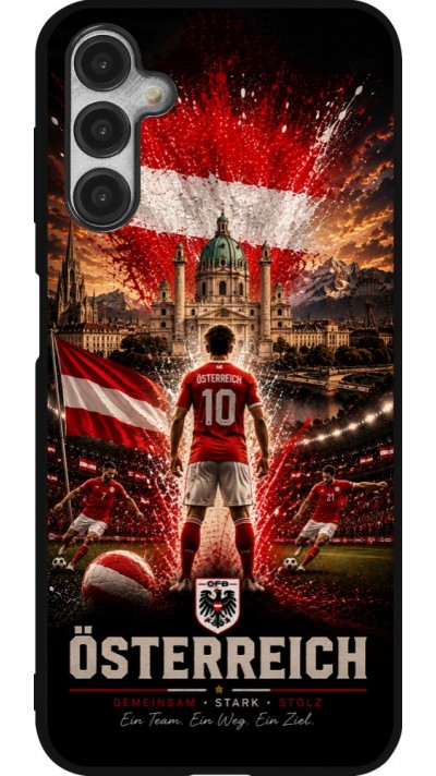 Coque Samsung Galaxy A14 5G - Silicone rigide noir Football Autriche splash 2026