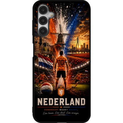 Coque Samsung Galaxy A14 5G - Silicone rigide noir Football Pays-Bas splash 2026