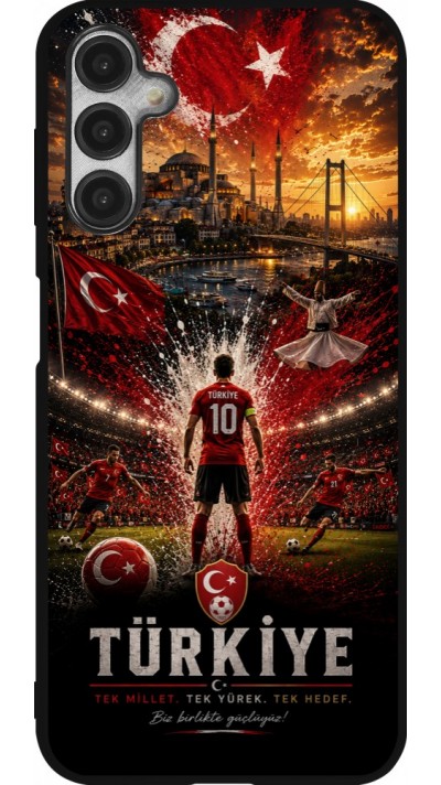 Coque Samsung Galaxy A14 5G - Silicone rigide noir Football Turquie splash 2026