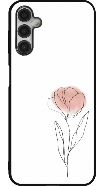 Coque Samsung Galaxy A14 5G - Silicone rigide noir Spring 23 minimalist flower