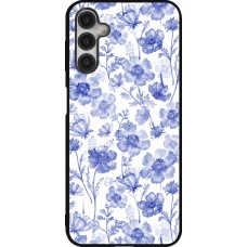 Samsung Galaxy A14 5G Case Hülle - Silikon schwarz Spring 23 watercolor blue flowers