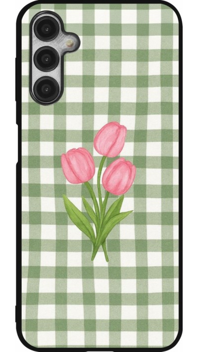 Samsung Galaxy A14 5G Case Hülle - Silikon schwarz Green vichy tulips Spring 2026