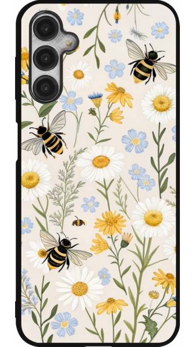 Coque Samsung Galaxy A14 5G - Silicone rigide noir Pattern bees Spring 2026
