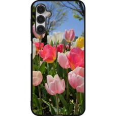 Coque Samsung Galaxy A14 5G - Silicone rigide noir Tulips Spring 2026