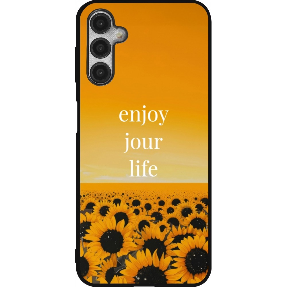 Samsung Galaxy A14 5G Case Hülle - Silikon schwarz Summer 2025 Enjoy your life
