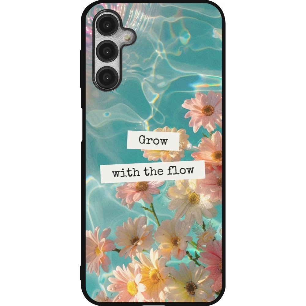 Samsung Galaxy A14 5G Case Hülle - Silikon schwarz Summer 2025 Grow with the flow