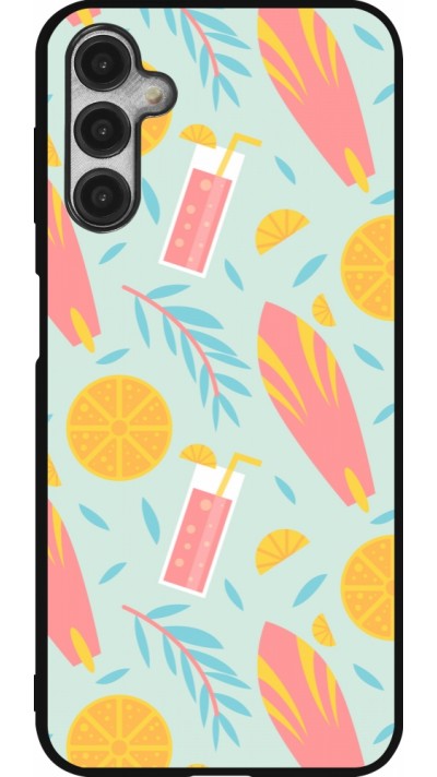 Coque Samsung Galaxy A14 5G - Silicone rigide noir Summer 2025 Pattern citron