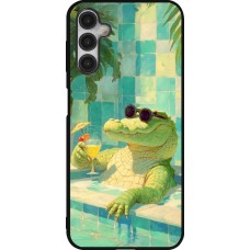 Samsung Galaxy A14 5G Case Hülle - Silikon schwarz Crocodile in the swimming pool Summer 2026