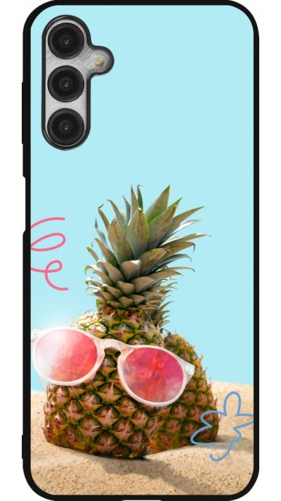 Samsung Galaxy A14 5G Case Hülle - Silikon schwarz Pineapple with glasses Summer 2026