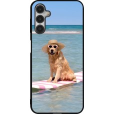 Coque Samsung Galaxy A14 5G - Silicone rigide noir Summer Dog on Paddle