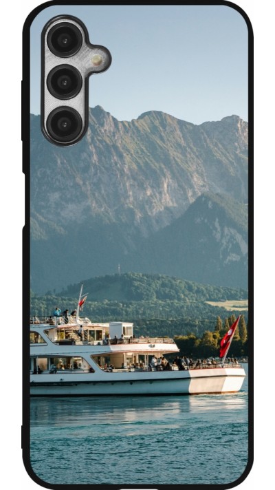 Samsung Galaxy A14 5G Case Hülle - Silikon schwarz  Nationalfeiertag Schweiz Bateau Leman