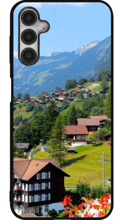 Samsung Galaxy A14 5G Case Hülle - Silikon schwarz  Nationalfeiertag Schweiz Landschaft