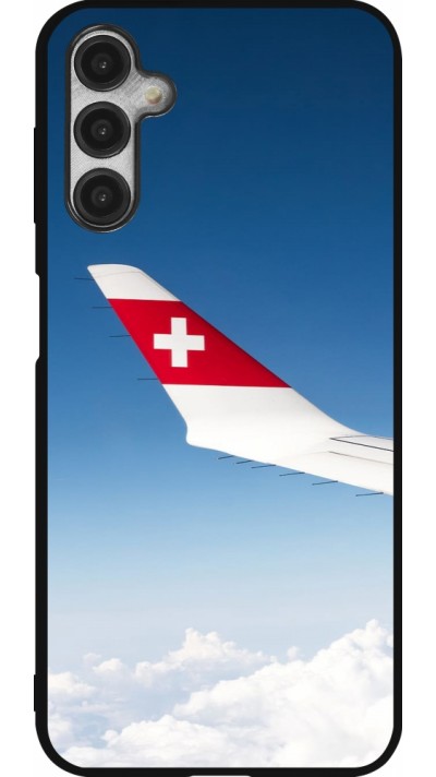 Samsung Galaxy A14 5G Case Hülle - Silikon schwarz  Schweizer Nationalfeiertag Sky Swiss Flag