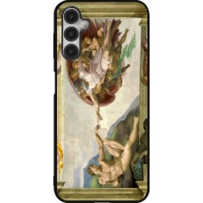 Coque Samsung Galaxy A14 5G - Silicone rigide noir Tableau art - La Création d’Adam - Michel-Ange