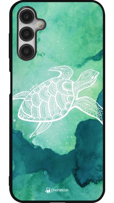 Samsung Galaxy A14 5G Case Hülle - Silikon schwarz Turtle Aztec Watercolor