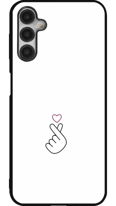Coque Samsung Galaxy A14 5G - Silicone rigide noir Valentine 2024 heart by Millennials