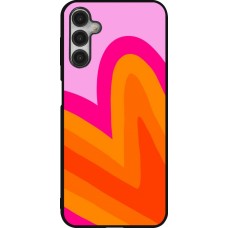 Coque Samsung Galaxy A14 5G - Silicone rigide noir Valentine 2024 heart gradient