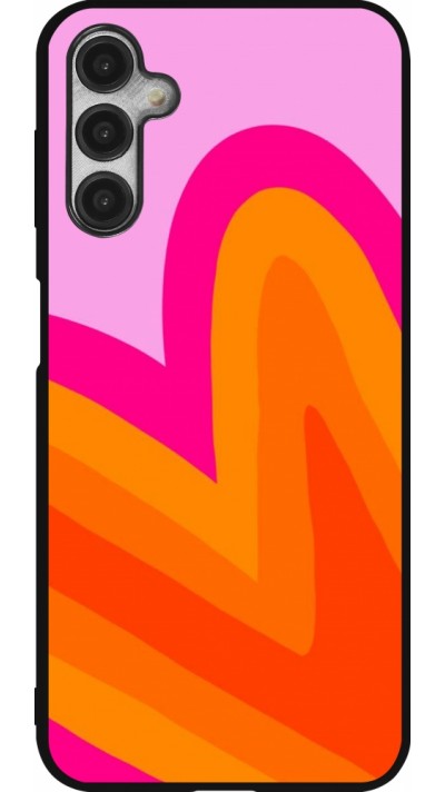 Coque Samsung Galaxy A14 5G - Silicone rigide noir Valentine 2024 heart gradient