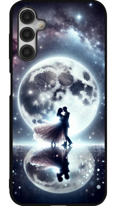 Coque Samsung Galaxy A14 5G - Silicone rigide noir Valentine 2024 Love under the moon