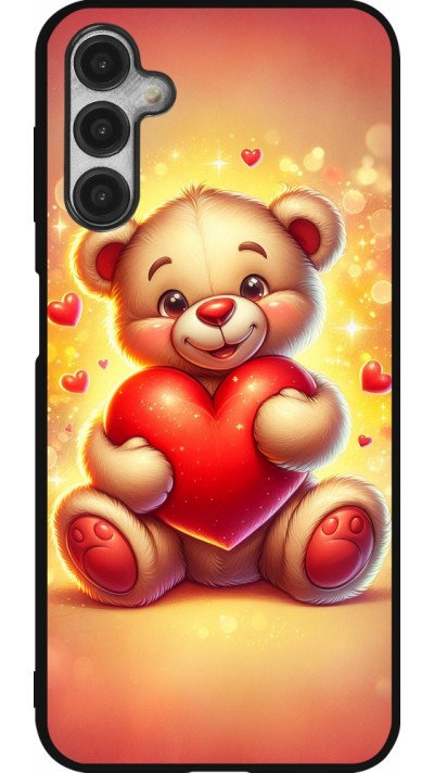 Coque Samsung Galaxy A14 5G - Silicone rigide noir Valentine 2024 Teddy love