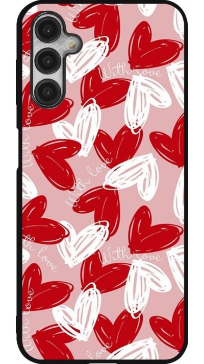 Coque Samsung Galaxy A14 5G - Silicone rigide noir Valentine 2024 with love heart