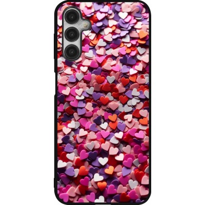 Coque Samsung Galaxy A14 5G - Silicone rigide noir Valentine 2025 Confetti