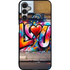 Coque Samsung Galaxy A14 5G - Silicone rigide noir Valentine 2025 Love U Tag