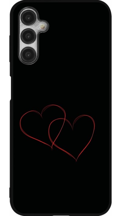 Coque Samsung Galaxy A14 5G - Silicone rigide noir Valentine 2023 attached heart