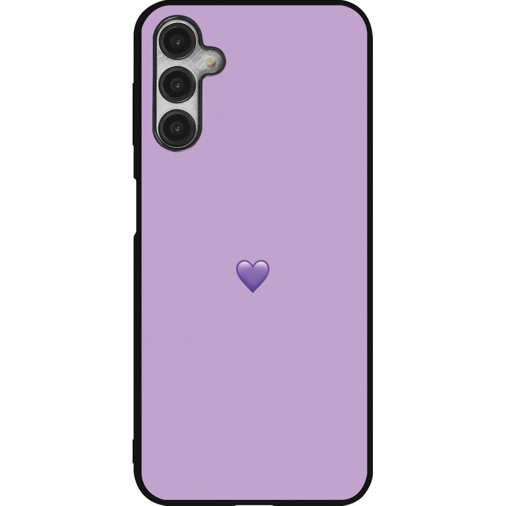 Samsung Galaxy A14 5G Case Hülle - Silikon schwarz Valentine 2023 purpule single heart