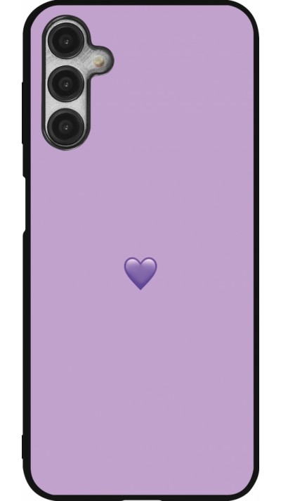 Coque Samsung Galaxy A14 5G - Silicone rigide noir Valentine 2023 purpule single heart