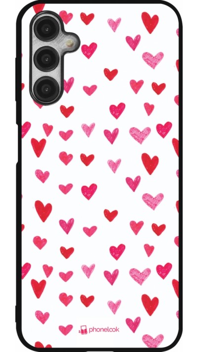 Coque Samsung Galaxy A14 5G - Silicone rigide noir Valentine 2022 Many pink hearts