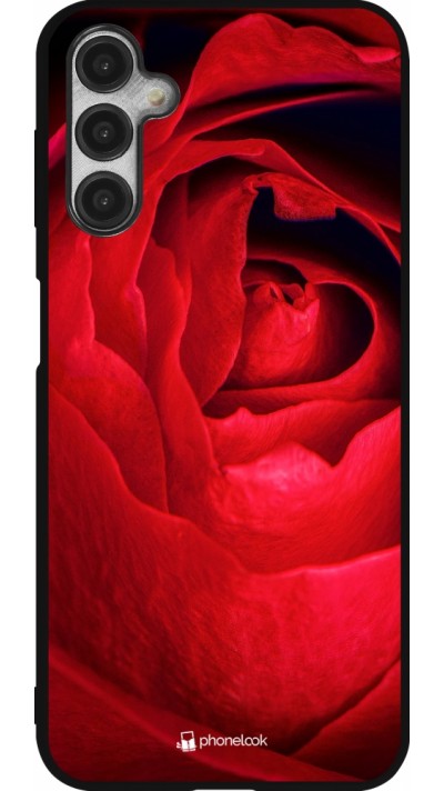 Coque Samsung Galaxy A14 5G - Silicone rigide noir Valentine 2022 Rose