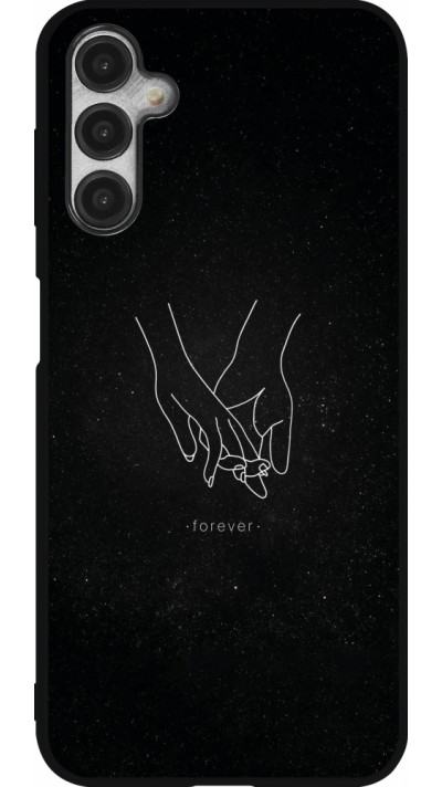 Coque Samsung Galaxy A14 5G - Silicone rigide noir Valentine 2023 hands forever