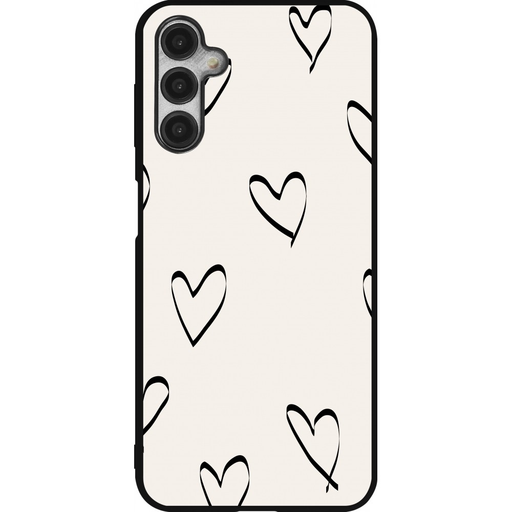 Samsung Galaxy A14 5G Case Hülle - Silikon schwarz Valentine 2023 minimalist hearts