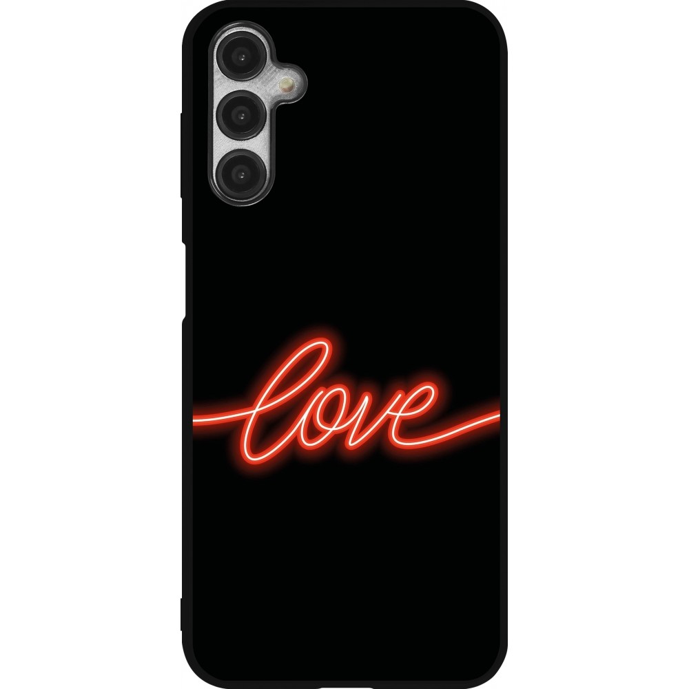 Samsung Galaxy A14 5G Case Hülle - Silikon schwarz Valentine 2023 neon love