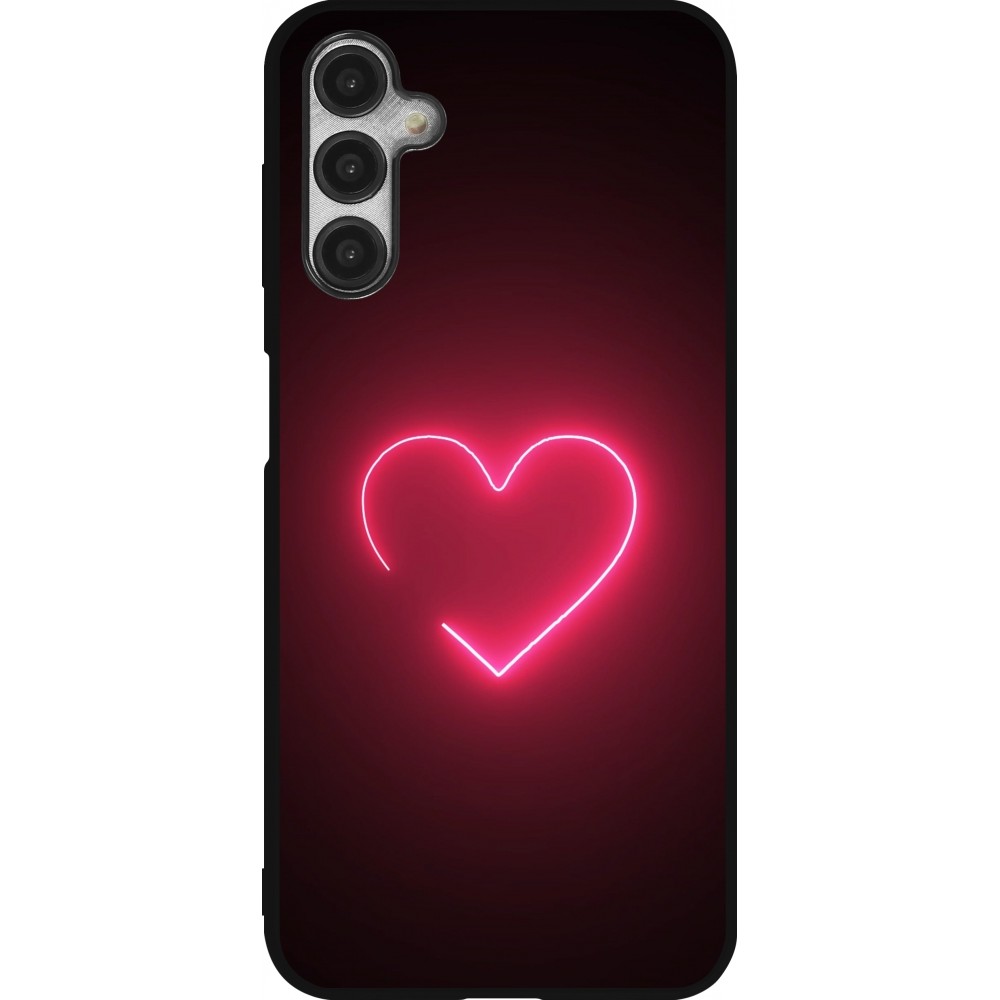 Samsung Galaxy A14 5G Case Hülle - Silikon schwarz Valentine 2023 single neon heart