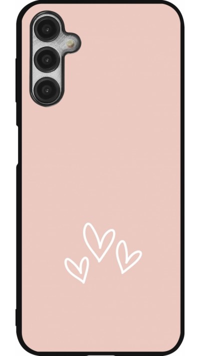 Coque Samsung Galaxy A14 5G - Silicone rigide noir Valentine 2023 three minimalist hearts