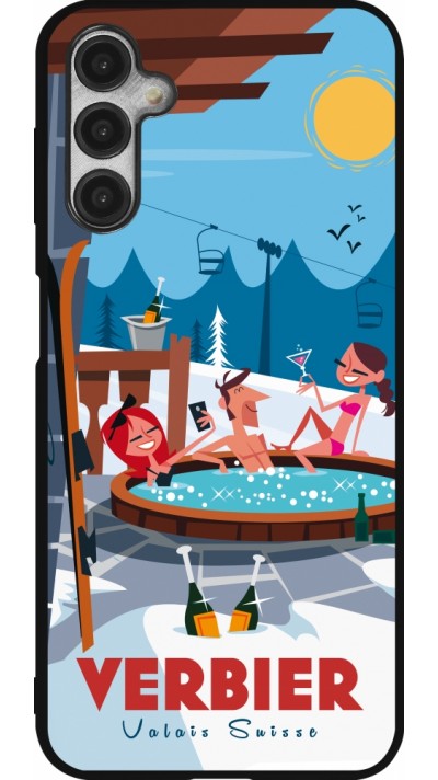 Samsung Galaxy A14 5G Case Hülle - Silikon schwarz Verbier Mountain Jacuzzi