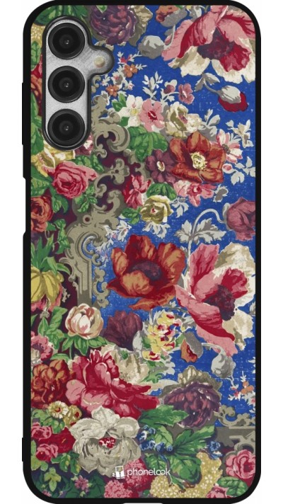 Coque Samsung Galaxy A14 5G - Silicone rigide noir Vintage Art Flowers
