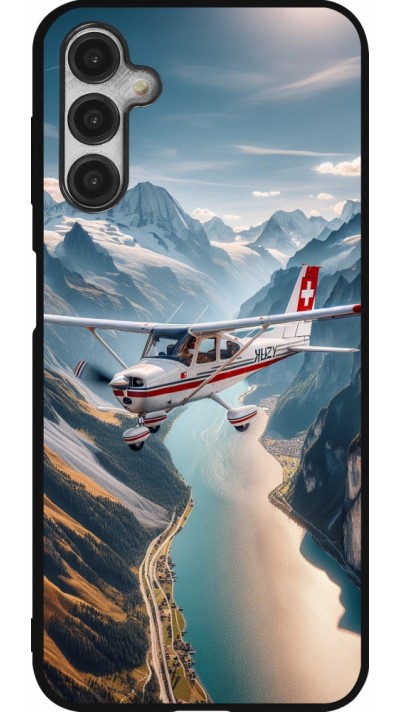 Samsung Galaxy A14 5G Case Hülle - Silikon schwarz Schweizer Alpenflug