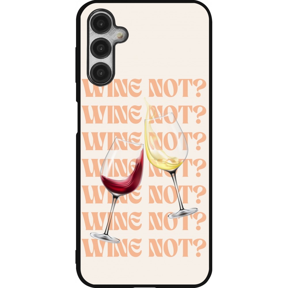 Coque Samsung Galaxy A14 5G - Silicone rigide noir Wine not