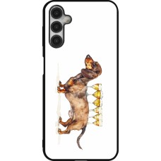 Coque Samsung Galaxy A14 5G - Silicone rigide noir Wine Teckel
