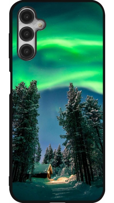 Coque Samsung Galaxy A14 5G - Silicone rigide noir Winter 22 Northern Lights