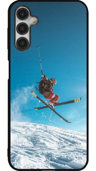 Coque Samsung Galaxy A14 5G - Silicone rigide noir Winter 22 Ski Jump