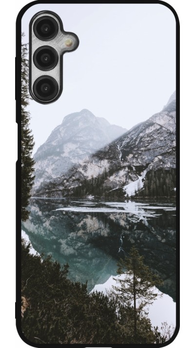 Coque Samsung Galaxy A14 5G - Silicone rigide noir Winter 22 snowy mountain and lake